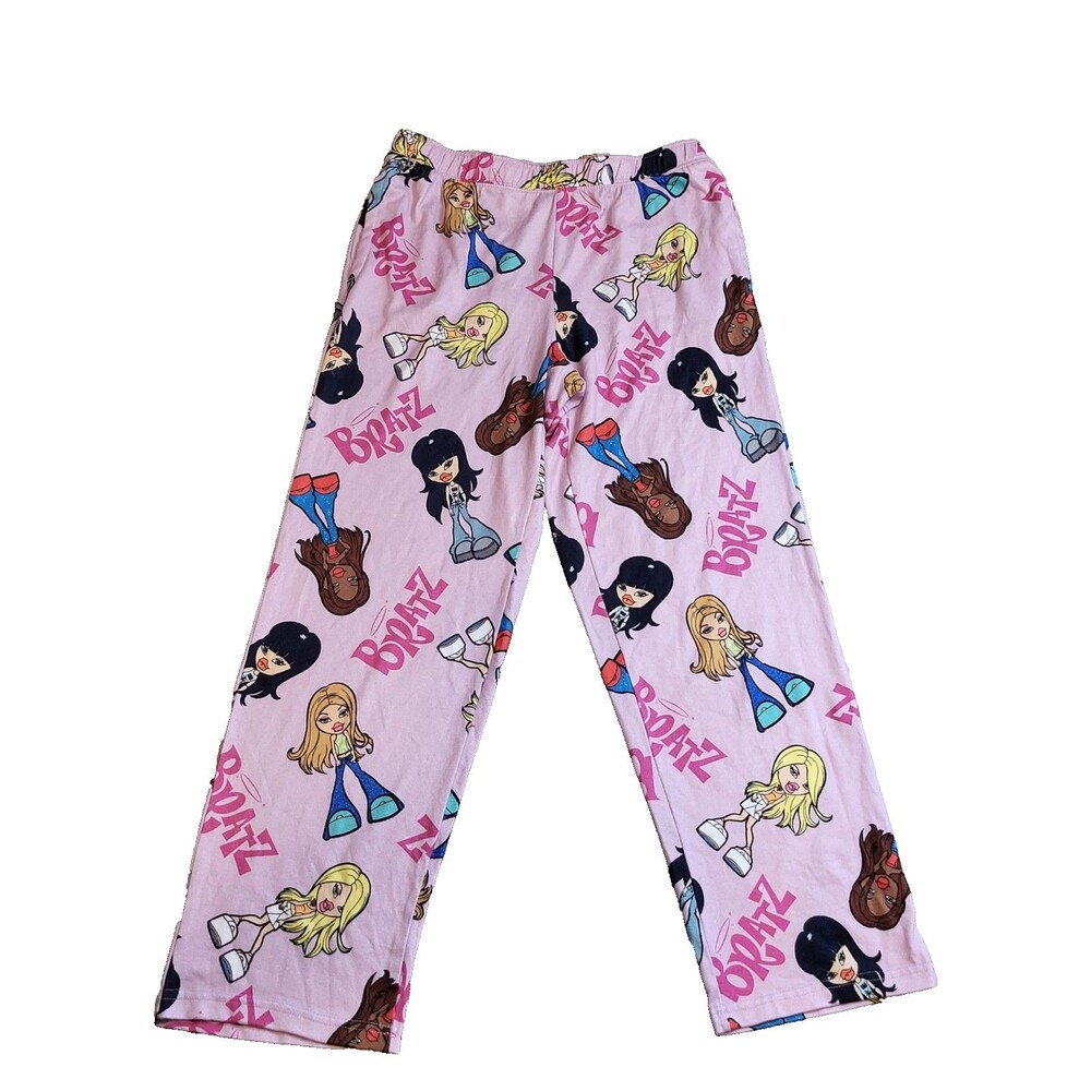BRATZ pajama pants size M pink character print y2k nostalgic lounge fleece